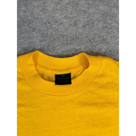 VINTAGE 80s Wazzu Pasadena Cancelled Shirt Womens Large Yellow Single Stitch Tee - Picture 7 of 8